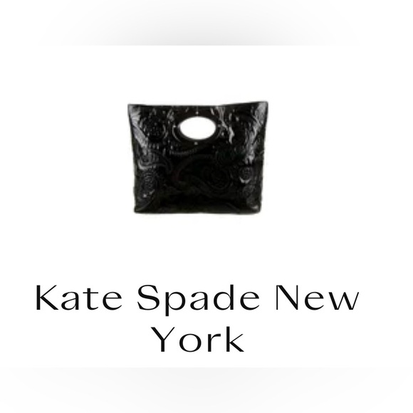 kate spade Black Patent Leather Calabases Kei Embossed Large Tote - Picture 1 of 10